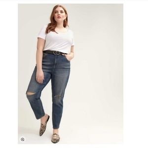 High-Waisted Jeans with Slit Detail